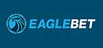 EagleBet Logo, Hellblau + weiß auf dunkelblauem Grund
